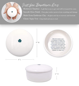 Susabella shamrock design keepsake box complements any display.
