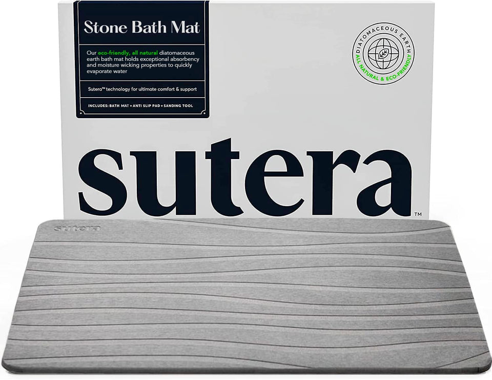SUTERA Stone Bath Mat absorbency close-up demonstrates fast moisture uptake.