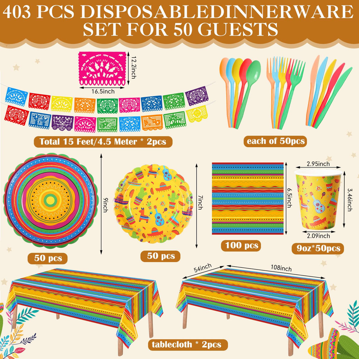 Suttmin Cinco de Mayo paper cups 9 oz for easy beverages.