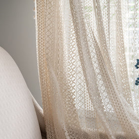 Sutuo Home tassel-trim curtain enhances boho style in living spaces.