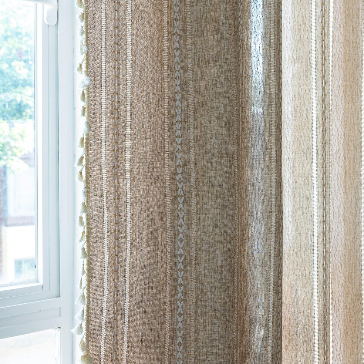 Sutuo Home boho curtain 84-inch length drapes gracefully.