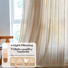 Sutuo Home boho curtain French striped pattern adds chic room flair.