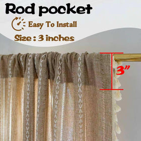 Sutuo Home boho curtain rod-pocket design for easy hanging.