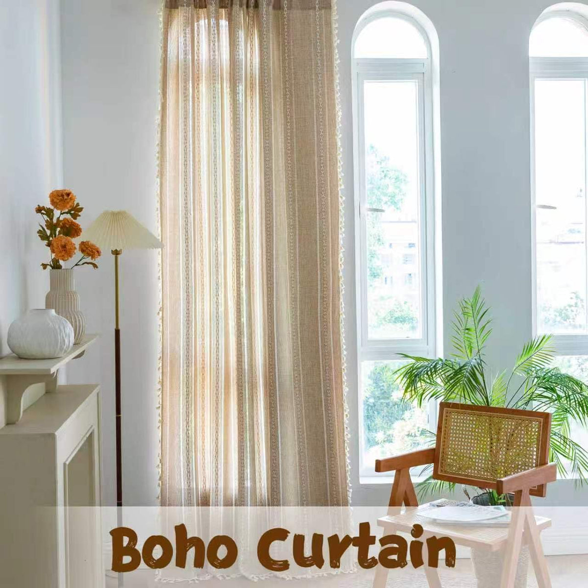 Sutuo Home boho curtain soft fabric blend offers durability.