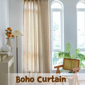 Sutuo Home boho curtain soft fabric blend offers durability.