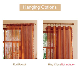 Sutuo Home terracotta lace curtains soft fabric detail for a smooth hang