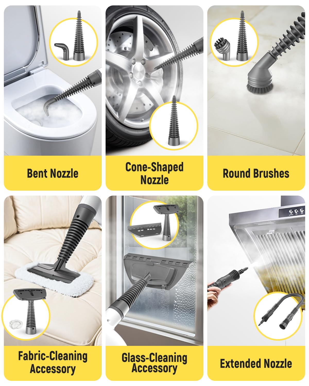 Suu66 steam cleaner delivering 230F high-pressure steam to lift grime