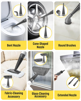 Suu66 steam cleaner delivering 230F high-pressure steam to lift grime