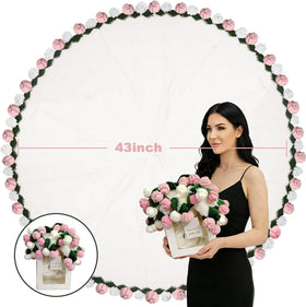 SUVEUS rose crochet blanket displays 52 roses for a romantic, ready-made gift