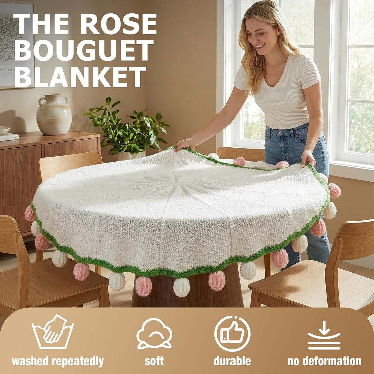 SUVEUS round 43-inch blanket ideal for sofa decor and bed display