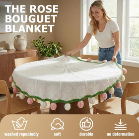 SUVEUS round throw blanket in pink enhances living room texture and warmth