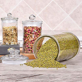 Suwimut glass jar stores cotton balls and pads neatly
