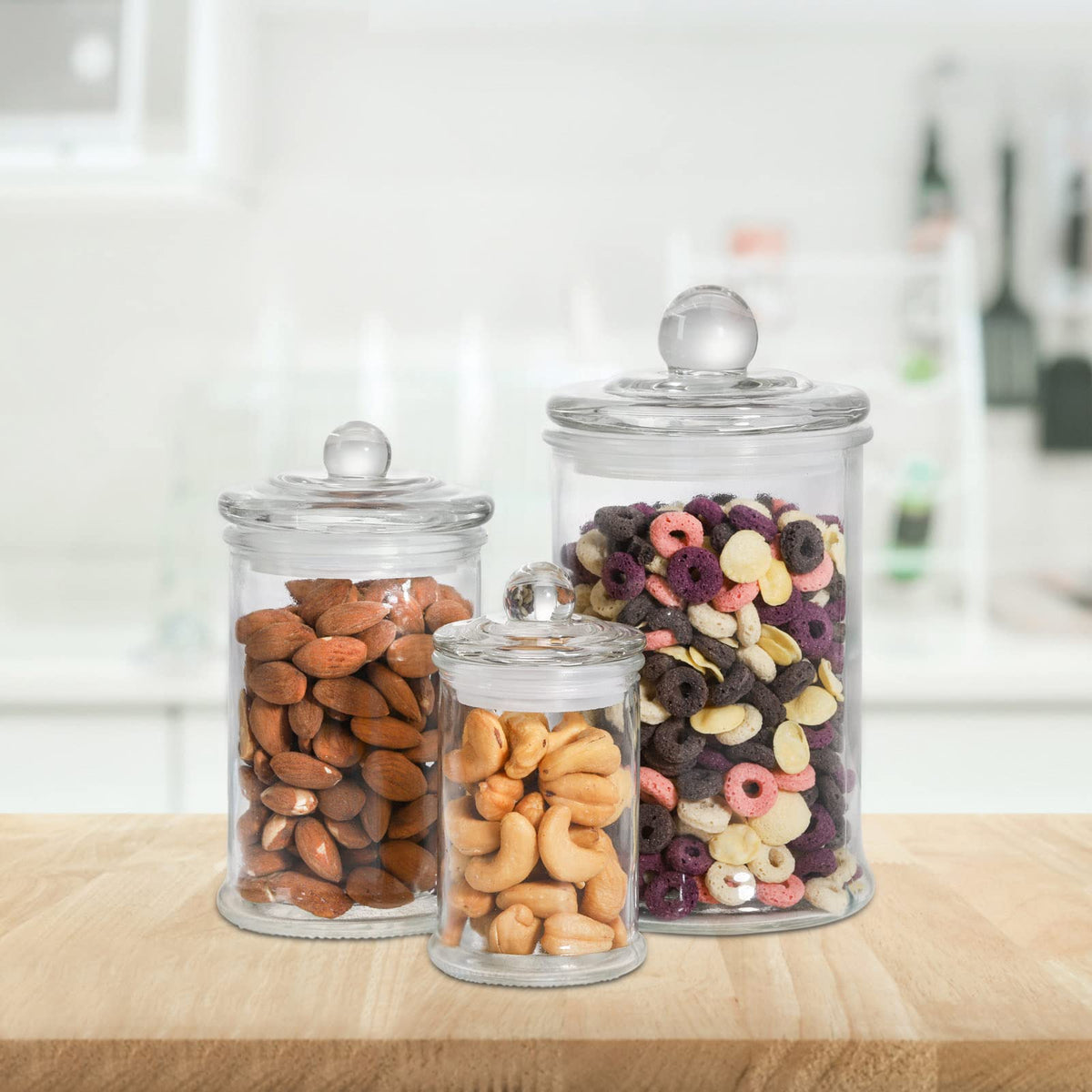 Suwimut glass jar for cotton swabs keeps bathroom tidy