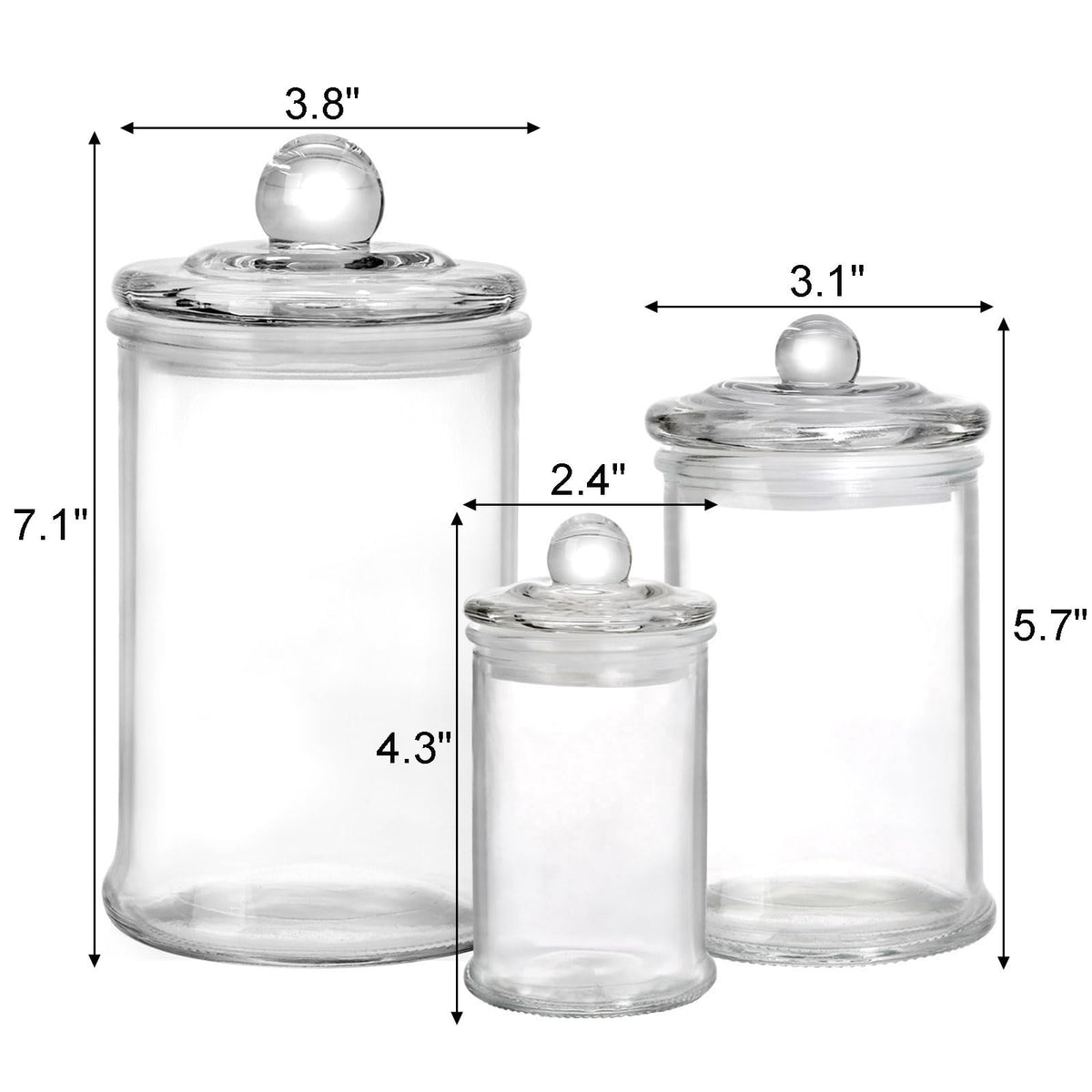 Suwimut glass apothecary jar 12oz with lid keeps cosmetics neatly stored