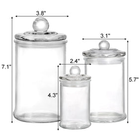 Suwimut glass apothecary jar 12oz with lid keeps cosmetics neatly stored