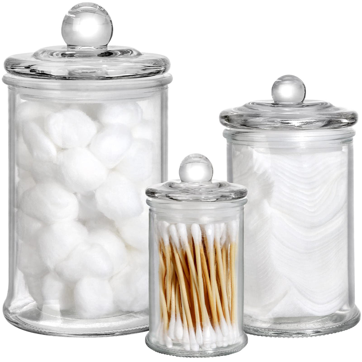 Suwimut glass apothecary jar 24oz with lid for pantry organization