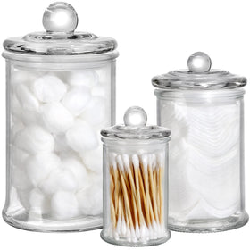 Suwimut glass apothecary jar 24oz with lid for pantry organization