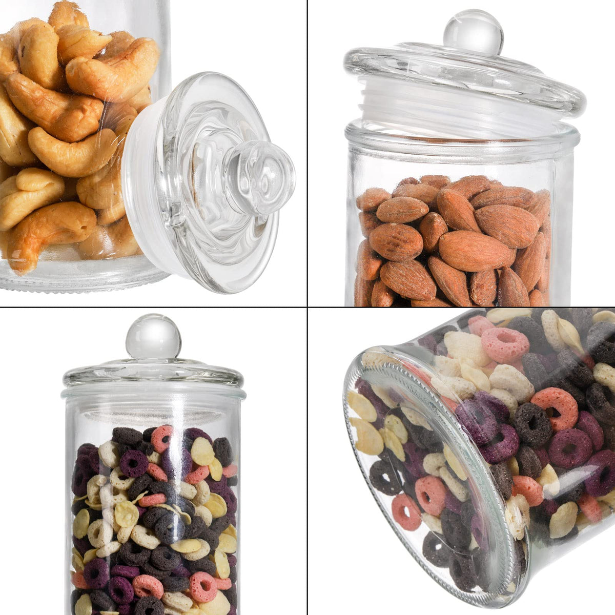 Suwimut glass apothecary jar 5oz with lid ideal for small vanity items