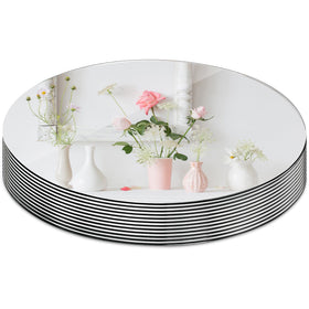 Suwimut round mirror tray 10-inch plate enhances centerpiece displays with versatile reflectivity.