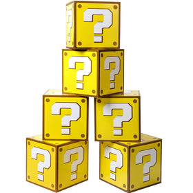 Suyeper big-question-box flat-pack for quick party setup and decoration.