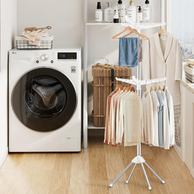 SUYU 72-inch indoor drying rack offers ample hanging space for garments.