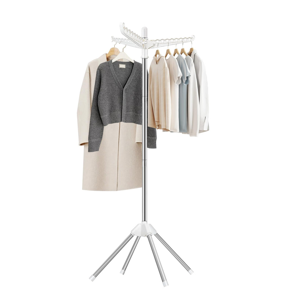 SUYU clothes drying rack with a spacious single tier for quick air drying.