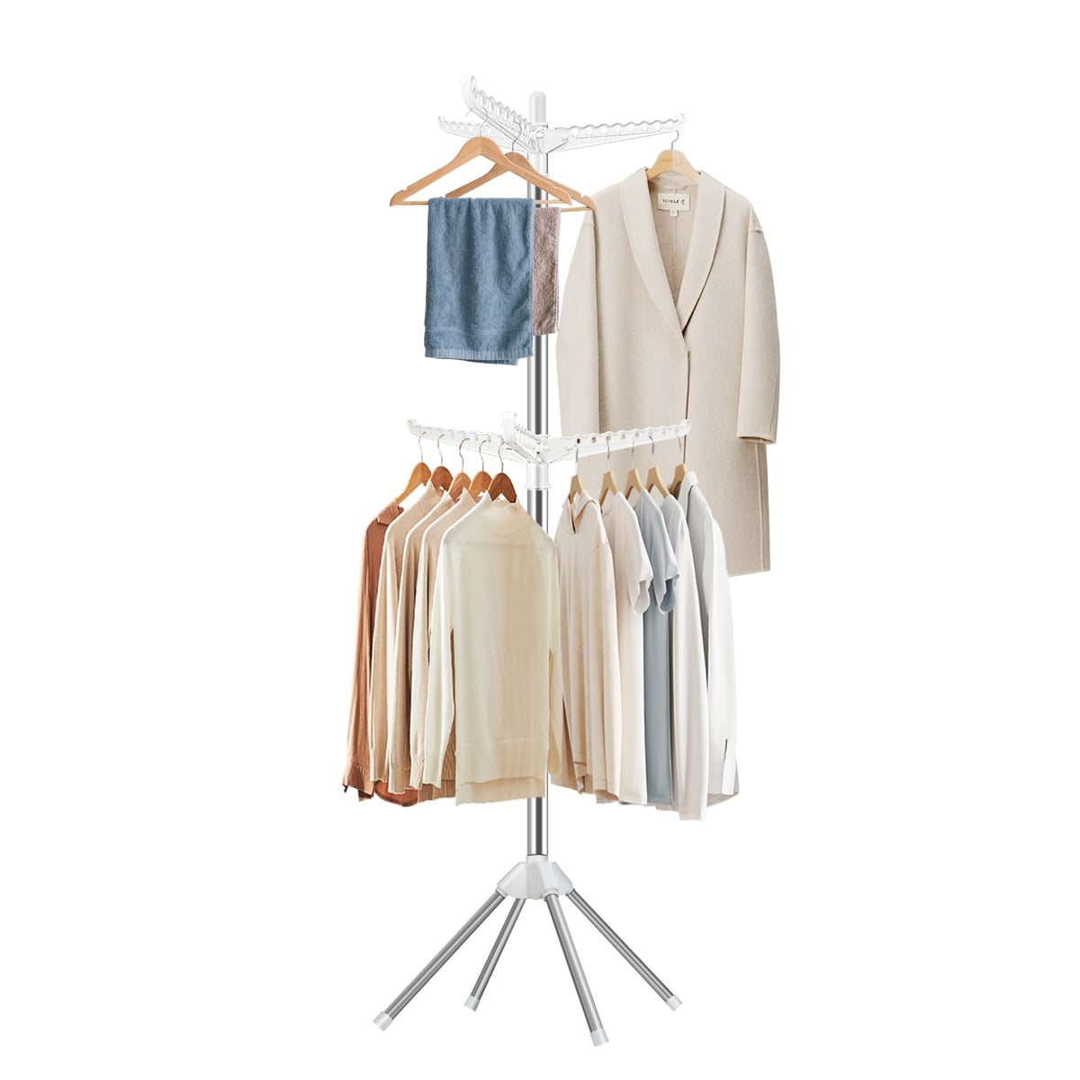 SUYU folding drying tree with 6 arms boosts airflow for quick drying.
