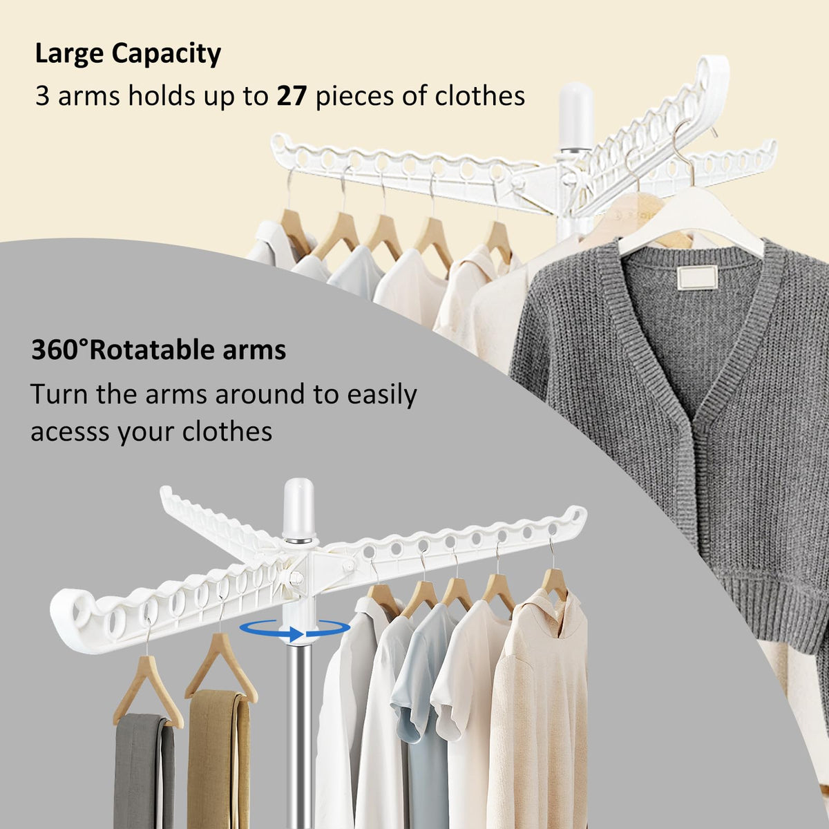 SUYU four-leg drying rack provides stable daily use.