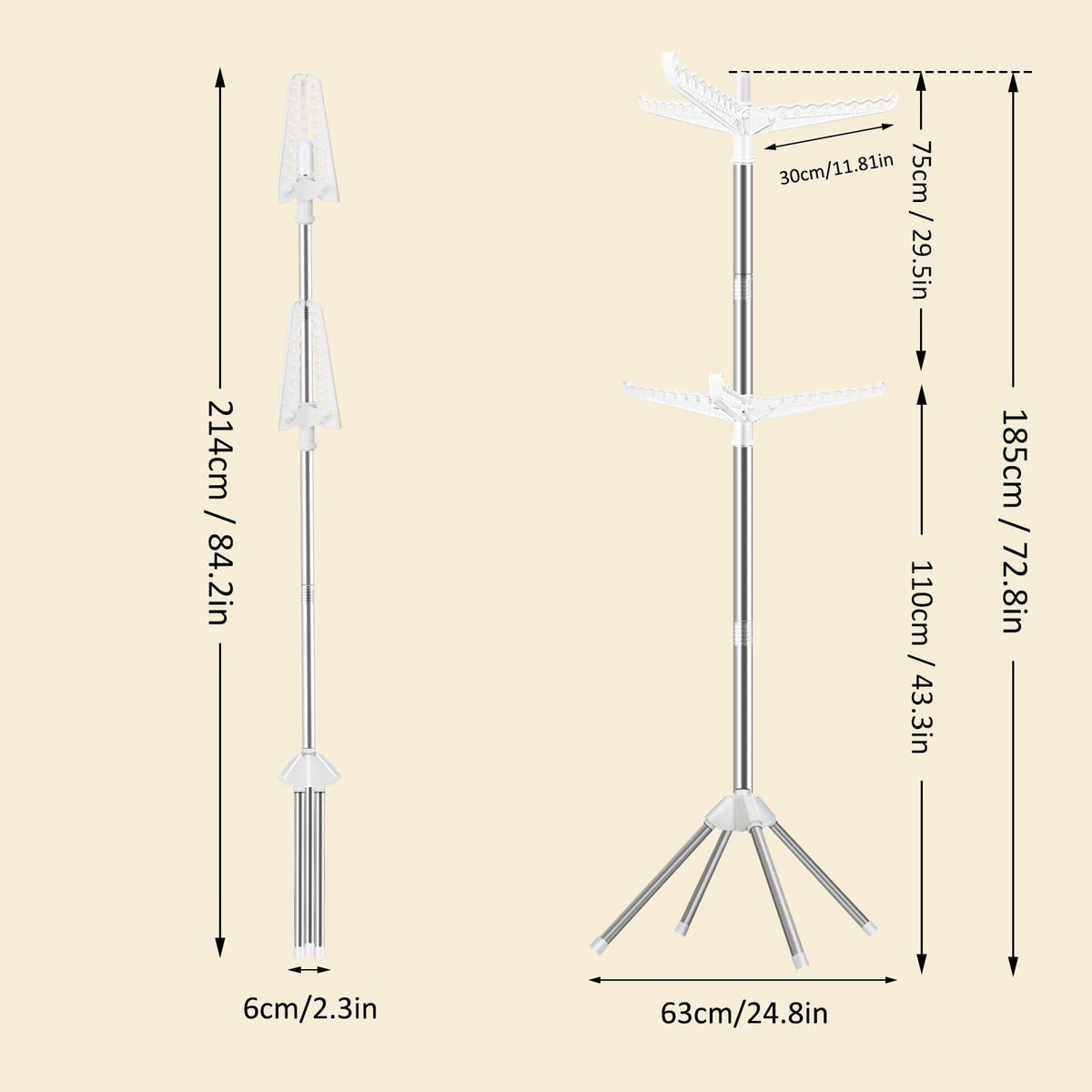 SUYU stainless steel rack for durable, long-lasting laundry use.