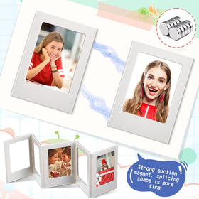 Suzile mini magnetic frame on metal surface sticks securely for display.