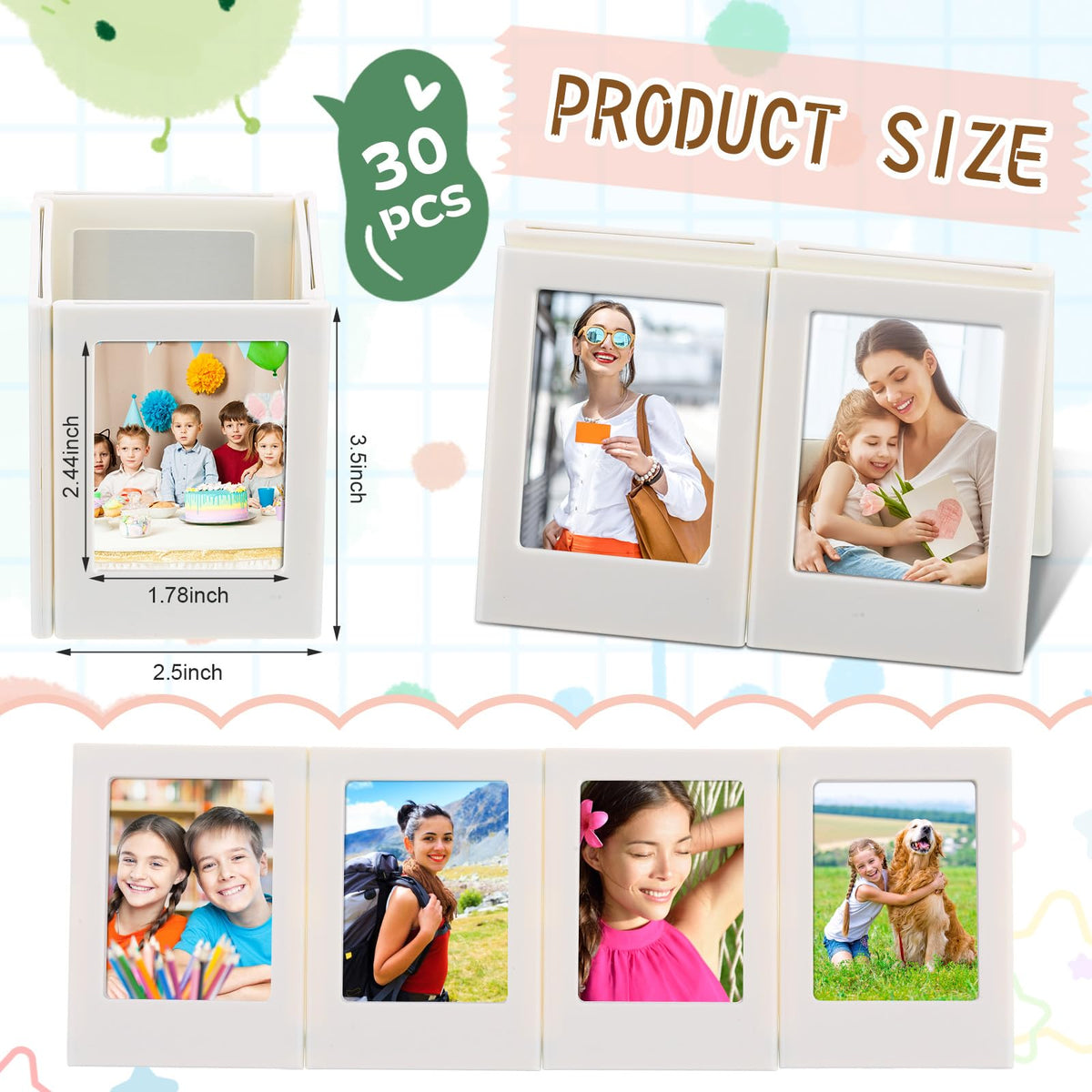 Suzile mini magnetic frame wall montage shows customizable photo display on metal.