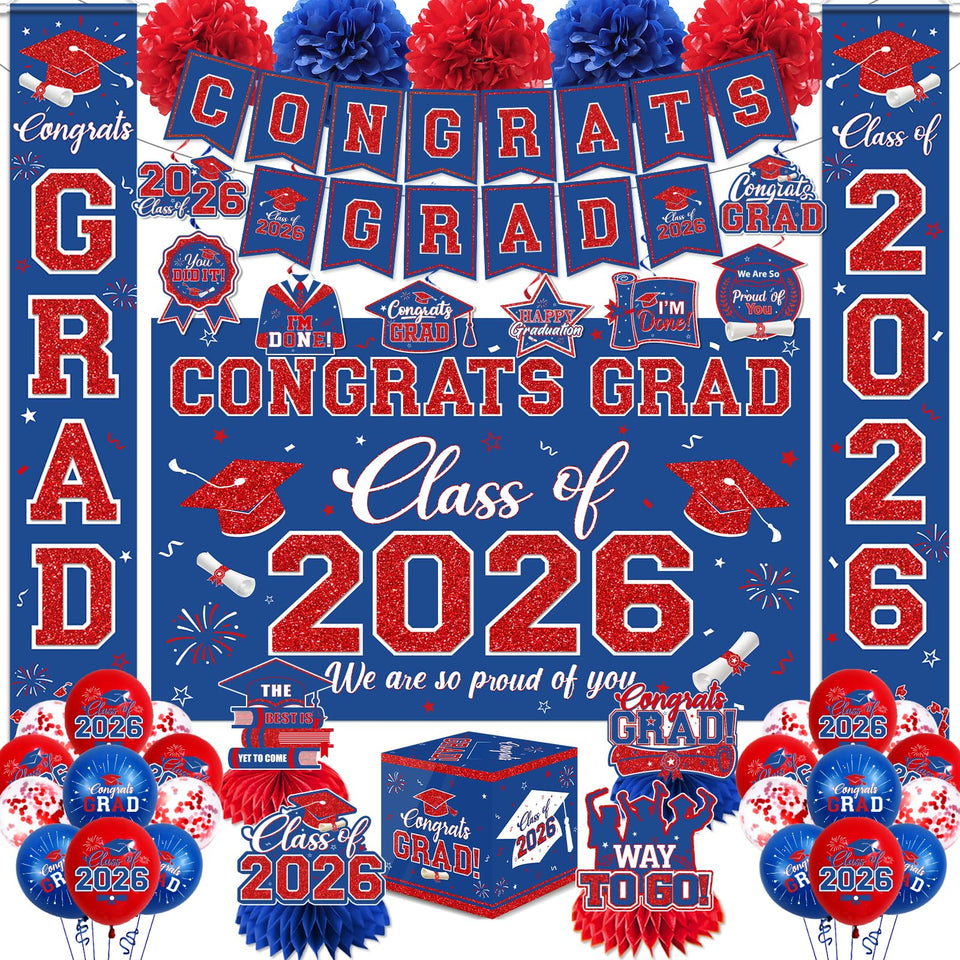 Suzkoqo Congrats Grad banner creates an instant polished backdrop