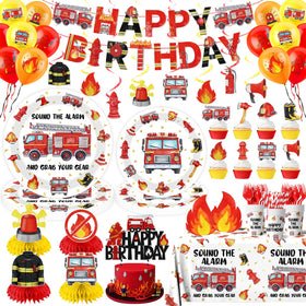 Suzkoqo firetruck banner for birthday party adds visibility and festive mood.