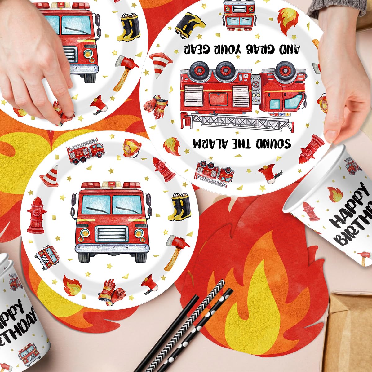 Suzkoqo firetruck napkins provide soft texture and easy cleanup.