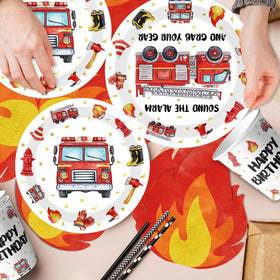 Suzkoqo firetruck napkins provide soft texture and easy cleanup.