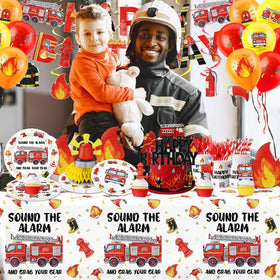 Suzkoqo 7-inch firetruck plates offer sturdy, kid-friendly meals.