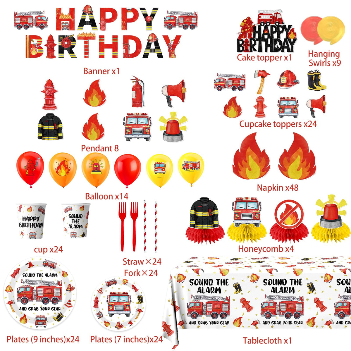 Suzkoqo 9-inch firetruck plates elevate table presentation with durability.