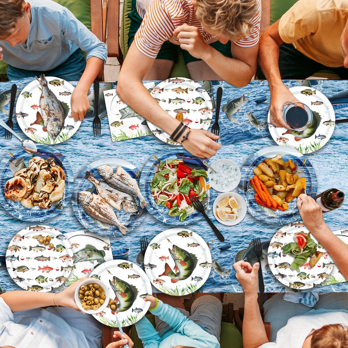Suzkoqo Fishing cutlery provides sturdy seaside-themed utensils