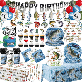 Suzkoqo Fishing dinner plates showcase ocean designs for a festive party table