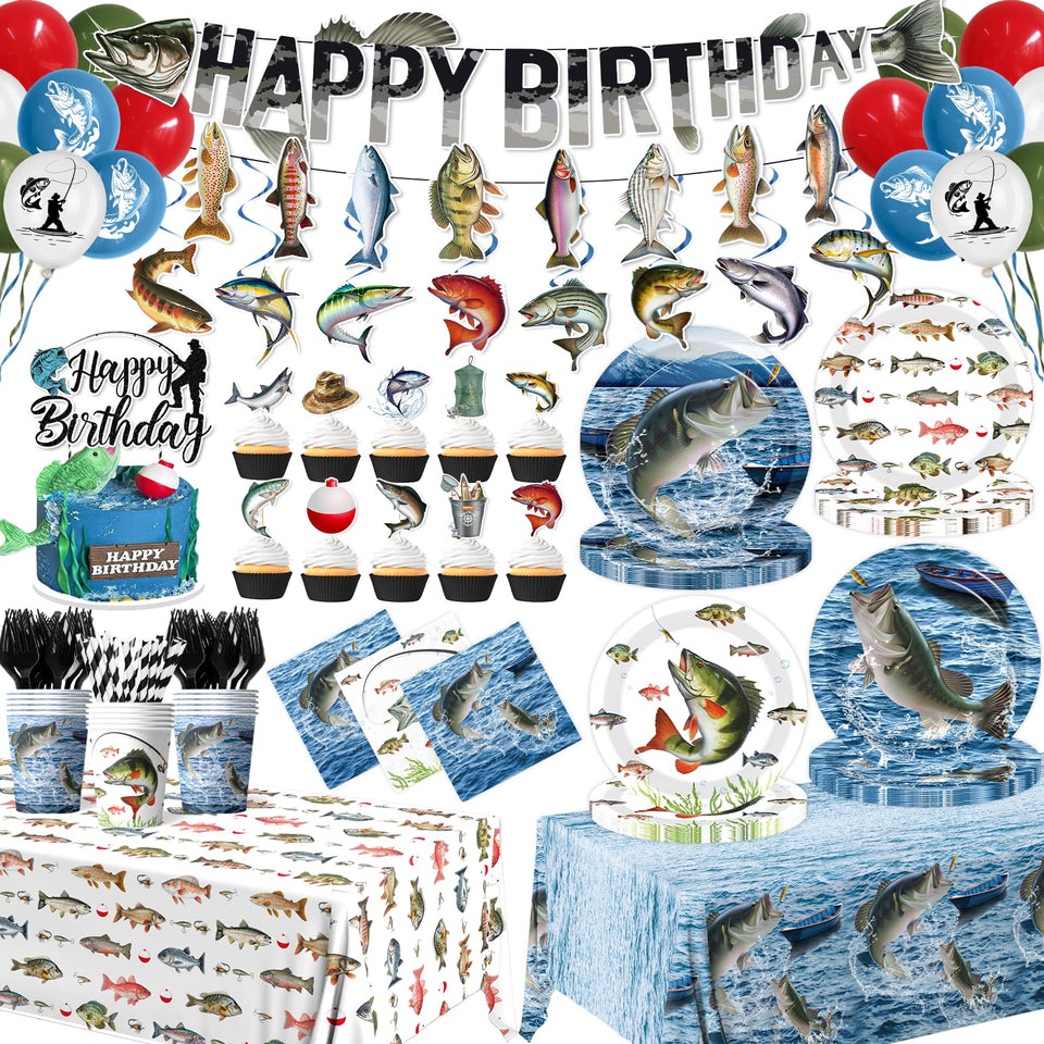 Suzkoqo Fishing dinner plates showcase ocean designs for a festive party table