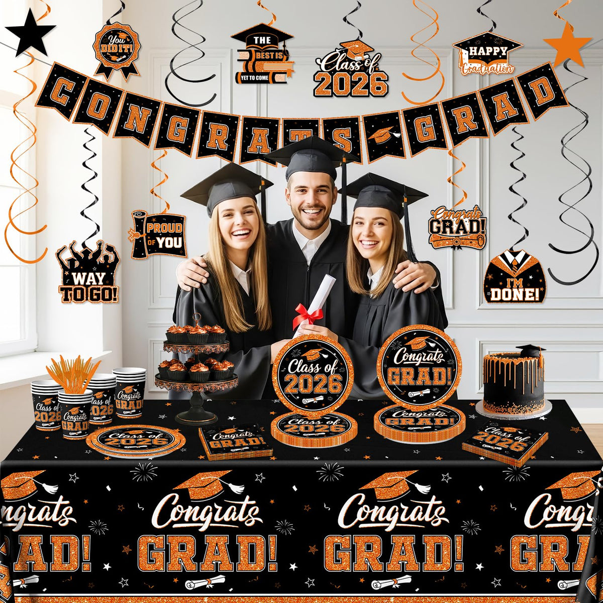 Suzkoqo 9-inch plates ready for easy graduation serving.