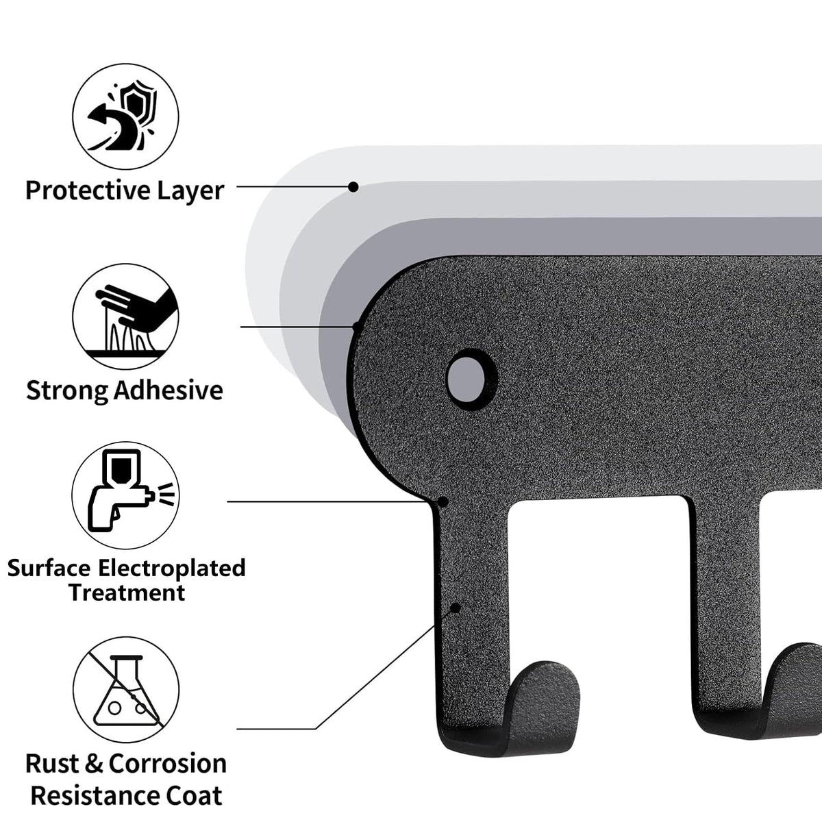 Suzurana easy-install key rack uses self-adhesive tape for quick, drill-free setup.