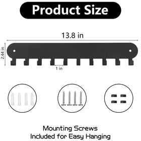 Suzurana wall-mount black key hanger with 10 hooks, ideal for clutter-free entryways.