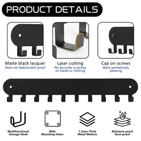 Suzurana stainless steel key hooks with self-adhesive backing for durable wall mounting.