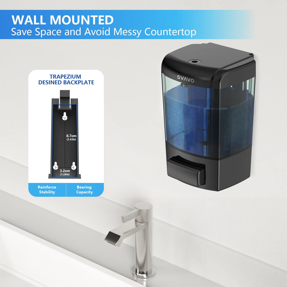 SVAVO drip-free anti-leak nozzle dispensing soap neatly with no drips