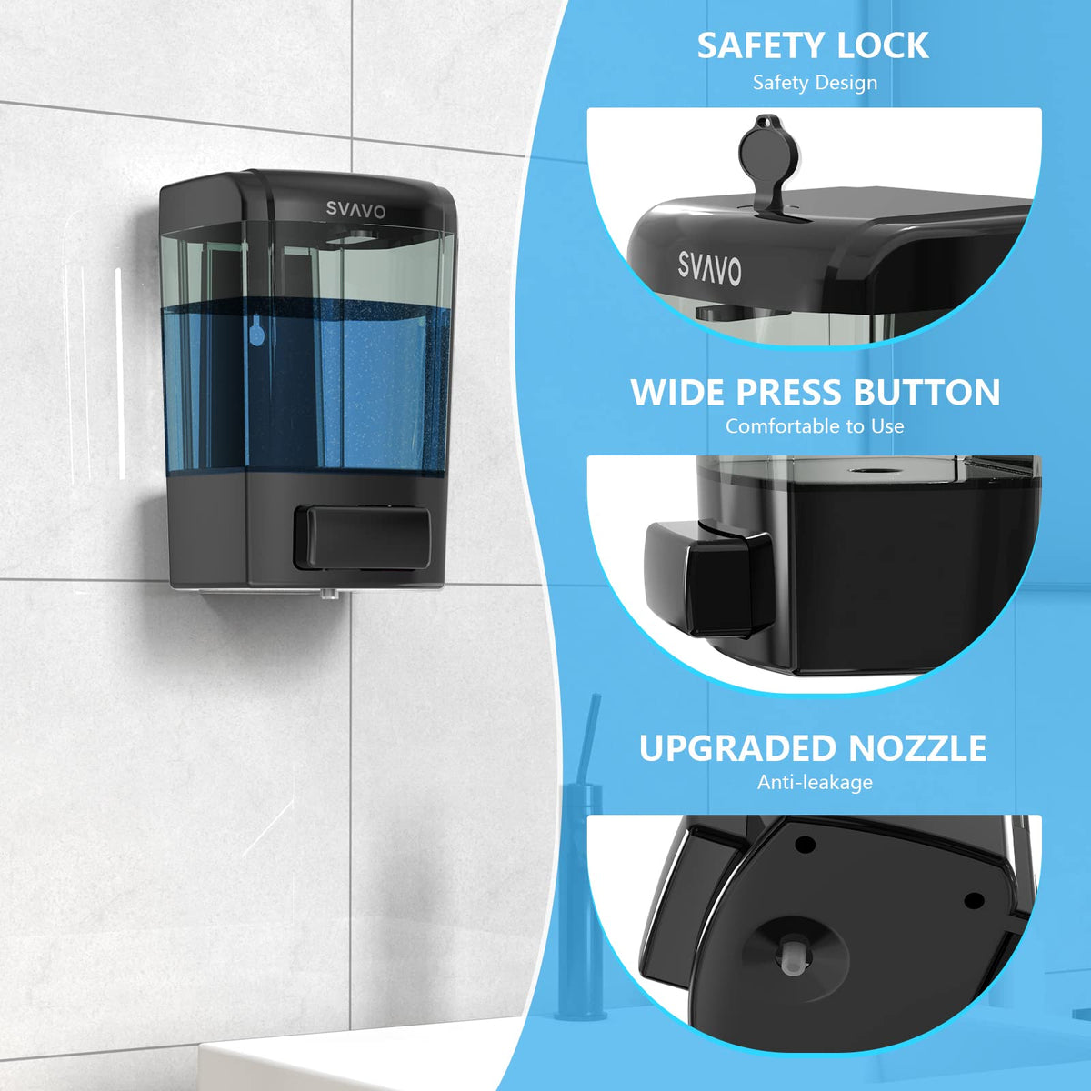 SVAVO installation in a kitchen or bathroom wall-mount setup