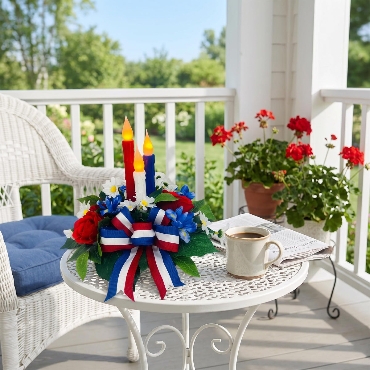 Svndlyn memorial day patriotic centerpiece for cozy indoor or outdoor celebrations.