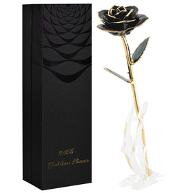 SW Forever Black Gold-Dipped Rose in its gift box ready for gifting.