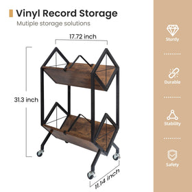 SwaaVee 2-tier record rack with dividers keeps jackets organized