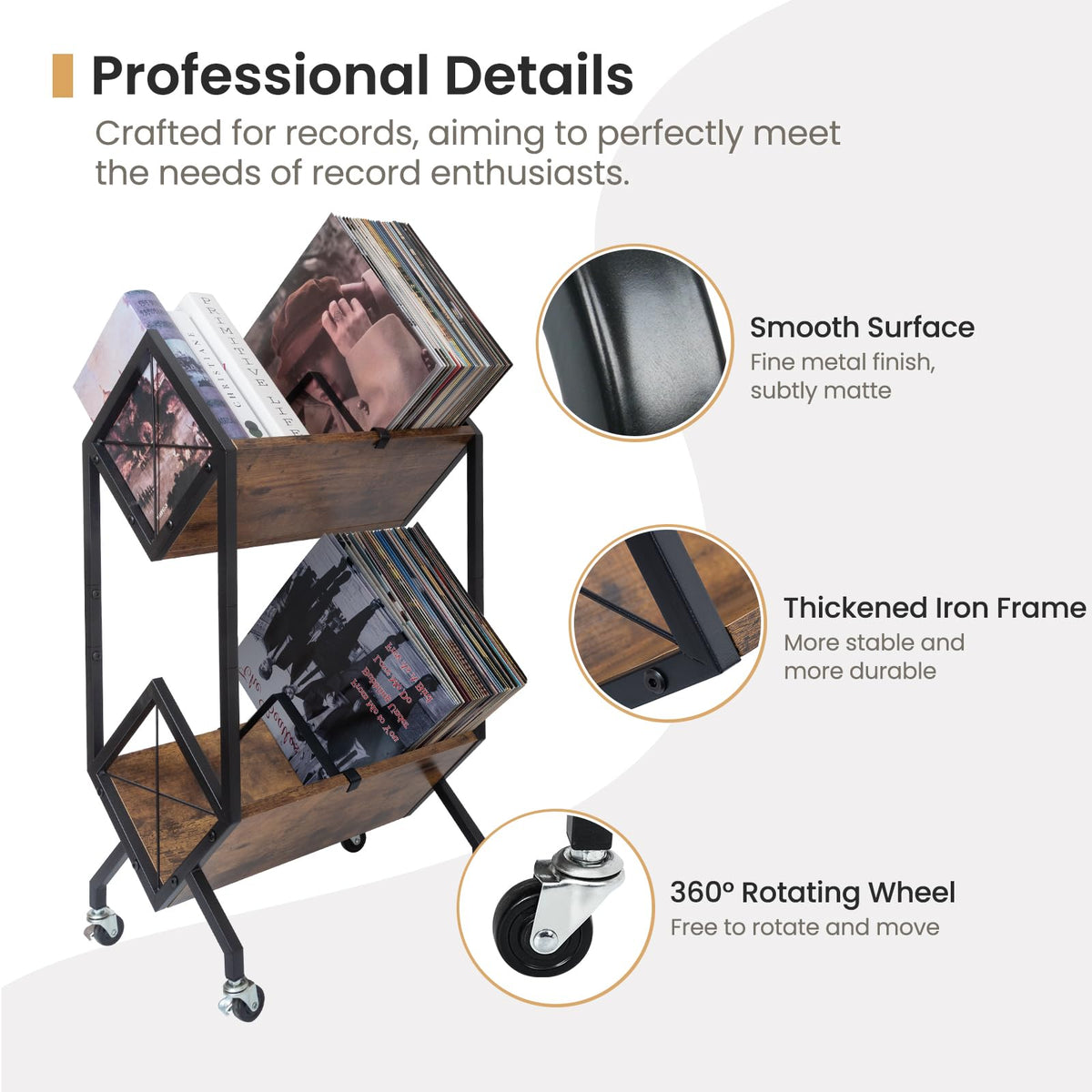 SwaaVee high-leg vinyl display promotes quick record retrieval